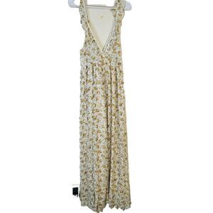 Just Me‎ Floral Sleeveless Maxi Yellow Crochet Dress Sz One Size Cottagecore